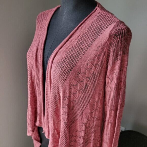 Pink Lace Open Cardigan Women's sz XS - Picture 4 of 9